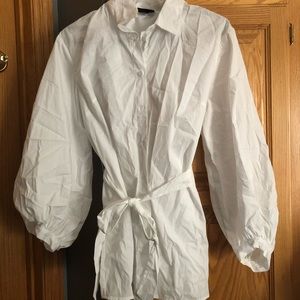 long white collared shirt/dress